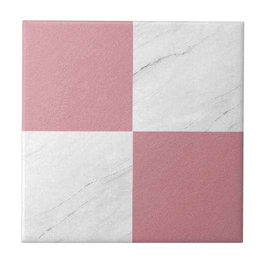 Modernes Rose Gold Grau Marble Geometrisches Schac Fliese (Vorderseite)