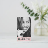Modernes Rose Gold macht künstlerisches Foto Visitenkarte (Stehend Vorderseite)
