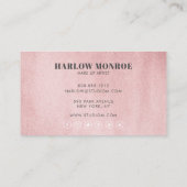 Modernes Rose Gold macht künstlerisches Foto Visitenkarte (Rückseite)