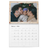 Modernes Rose Gold Marble Family Foto Kalender (Feb 2026)