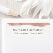 Modernes Rose Gold Pinselstrich Hochzeitsplatz (Insitu)