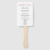 Modernes Rose Gold Script Minimal Hochzeitsprogram Fächer (Vorderseite)