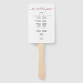 Modernes Rose Gold Script Minimal Hochzeitsprogram Fächer (Rückseite)