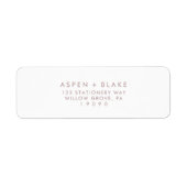 Modernes Rose Gold Script Rücksendeadresse (Vorne)