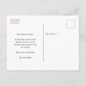 Modernes Rose Gold Script Wedding Rett Date Foto Ankündigungspostkarte (Rückseite)