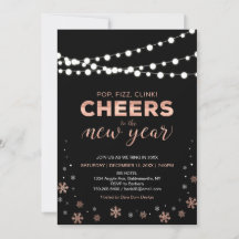 Modernes Rose Gold Silvester Party