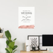 Modernes Rose Gold Wedding Begrüßungspapier Poster (Heimbüro)