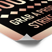 Modernes Rose Gold Wedding Foto Booth Sign Poster (Ecke)