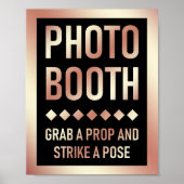 Modernes Rose Gold Wedding Foto Booth Sign Poster (Vorne)
