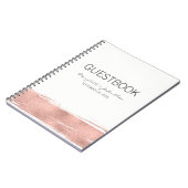 Modernes Rose Gold Wedding Gästebuch Notizblock (Linke Seite)