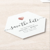 Modernes Rose Goldenes Herz Save the Date Untersetzer (angewinkelt)