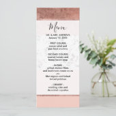 Modernes Rose-goldfarbenes Marmorblockmuster Menükarte (Stehend Vorderseite)