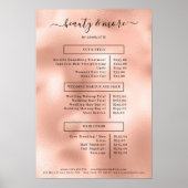 Modernes Rosegold Simpel Salon Price List Poster (Vorne)