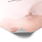 Modernes Roségold-Wasserfarben-Preisschild Poster (Ecke)