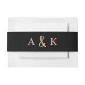 Modernes Rosen-Gold des Wunsch-| und schwarze Einladungsbanderole (Vorderseite Beispiel)