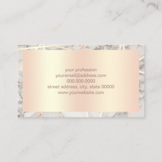 Modernes Rosengold u. weißer Visitenkarte (Rückseite)