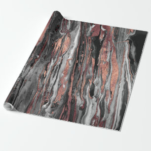 Modernes Rosengoldabstrakte marbleized Farbe Geschenkpapier