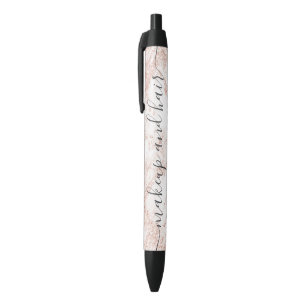 Modernes RosengoldGlittermarmor ombre Make-up Kugelschreiber