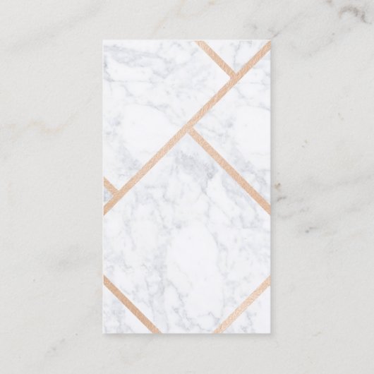 Modernes Rosengoldweißes Marmorfarbblock Make-up Visitenkarte (Rückseite)