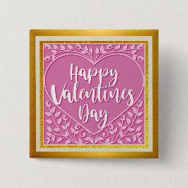 Modernes Rosenherz Romantische Valentine Button
