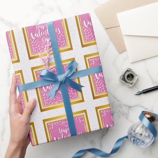 Modernes Rosenherz Romantische Valentine Geschenkpapier (Schenken)