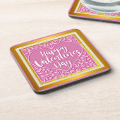 Modernes Rosenherz Romantische Valentine Getränkeuntersetzer (Linke Seite)