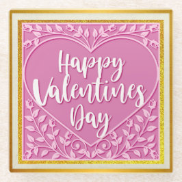 Modernes Rosenherz Romantische Valentine Glasuntersetzer