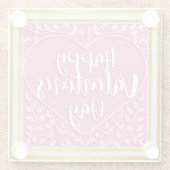 Modernes Rosenherz Romantische Valentine Glasuntersetzer (Rückseite)