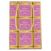 Modernes Rosenherz Romantische Valentine Mittlere Geschenktüte (Vorderseite)