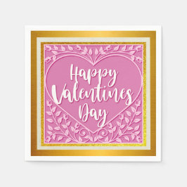 Modernes Rosenherz Romantische Valentine Serviette