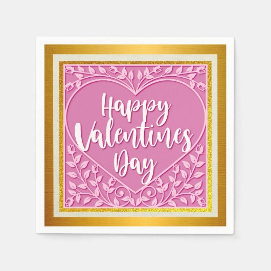 Modernes Rosenherz Romantische Valentine Serviette (Vorderseite)