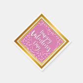 Modernes Rosenherz Romantische Valentine Serviette (Ecke)