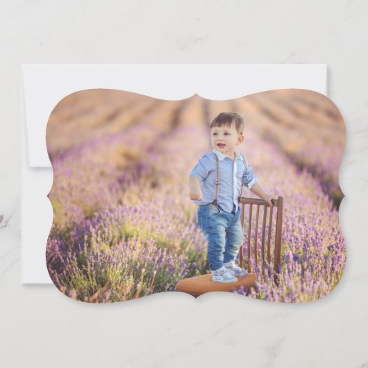 Modernes Rosenkranz Erste Heilige Kommunion Foto R Einladung (Rückseite)