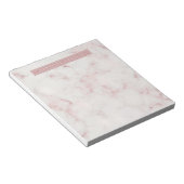 Modernes rosiges Gold-Marmor Notizblock (angewinkelt)