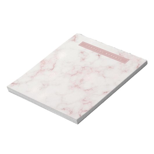 Modernes rosiges Gold-Marmor Notizblock (Rotiert)