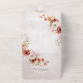 Modernes Rost-Boho & Neutrals-Blumenessen All In One Einladung (Außenbereich)