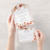 Modernes Rostboho & Neutrals Blumen Kein Abendesse All In One Einladung (Abreißen)