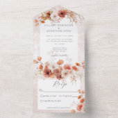 Modernes Rostboho & Neutrals Blumen Kein Abendesse All In One Einladung (Innen Boden)