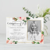 Modernes Rosy Blush Foto Einladung (Stehend Vorderseite)