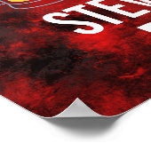 Modernes Rot Abstrakt mit Bier-Tasse - Pub Poster (Ecke)