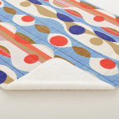 Modernes rot-blaues Ogee-Muster Sherpadecke (3/4)