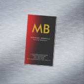 Modernes Rot-Gelb-Monogramm Magnetische Visitenkarte (Beispiel)