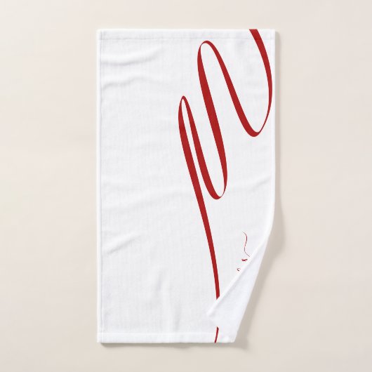 Modernes Rot gestreiftes Weiß Elegant Badhandtuch Set (Handtuch)