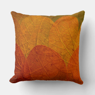 Modernes Rot-Gold Herbst Blätterpolster Kissen