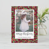 Modernes Rot-Grün-Heiligabend-Foto Feiertagskarte (Stehend Vorderseite)