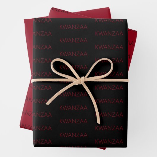 Modernes Rot-Grün Kwanzaa Geschenkpapier Set (Beispiel)