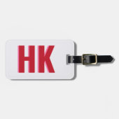 Modernes Rot-Rot-Rosa-Schatten-Monogramm-Party Gepäckanhänger (Vorderseite horizontal)