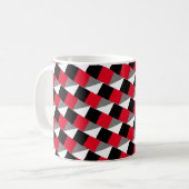 modernes rot-schwarzes ästhetisches gerometrisches kaffeetasse (Vorderseite Links)