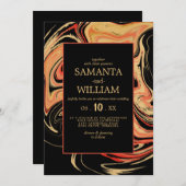 Modernes Rot und Beige abstrakt. Einladung zur Hoc (Vorne/Hinten)