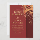 Modernes Rot und Beige abstrakt. Einladung zur Hoc (Vorderseite)